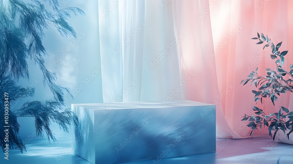 Poster 75. **an ethereal backdrop with subtle gradients creating a serene space for showcasing the product.