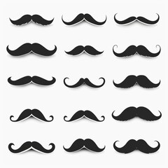 Mustaches icon, hipster sign, Fathers day symbol, barber logo, human whisker, vintage moustache emblem
