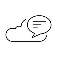Cloud Chat Line Icon. Cloud Technology Editable Stroke Vector Illustration