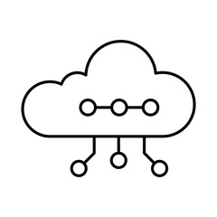 Cloud Computing Line Icon. Cloud Technology Editable Stroke Vector Illustration