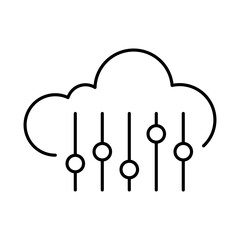 Cloud Equalizer Line Icon. Cloud Technology Editable Stroke Vector Illustration