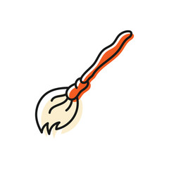 Broom hand draw doodle vector icon