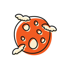 Halloween night hand draw doodle vector icon