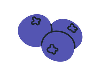 Blueberries, fresh ripe blue berries. Bilberries fruits, bog whortleberries composition. Healthy natural vitamin food. Sweet tasty nutrition. Flat vector illustration isolated on white background