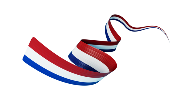 3d Flag Of Netherlands Country 3d Waving Netherlands Ribbon Flag On White Background 3d illustration