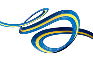 3d Flag Of Sweden 3d Waving Ribbon Flag Isolated On White Background, 3d illustration
