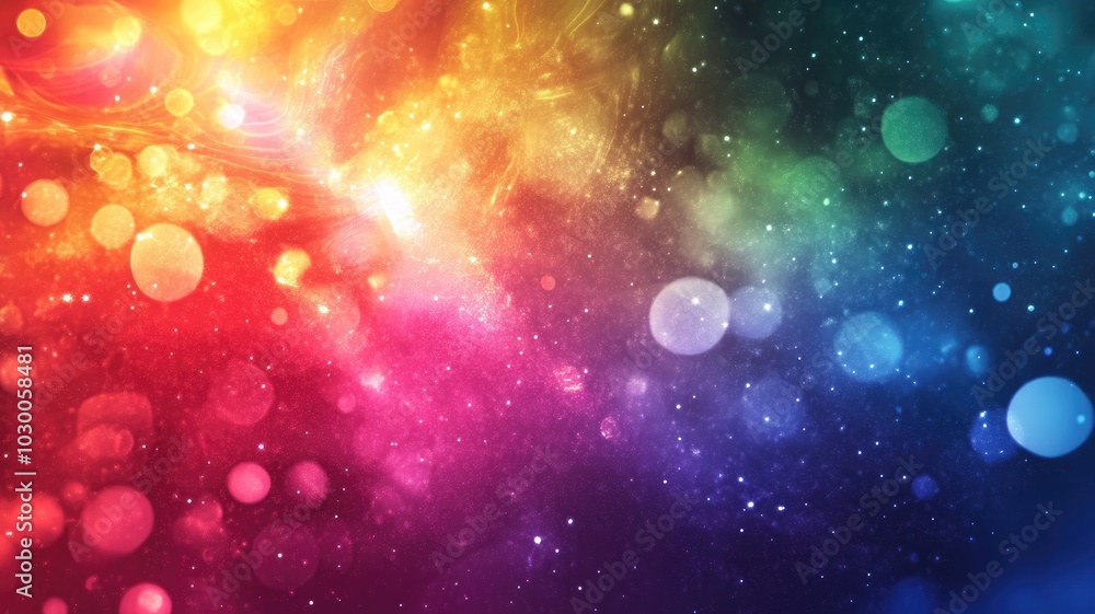 Poster vibrant abstract background with colorful bokeh lights and swirling patterns