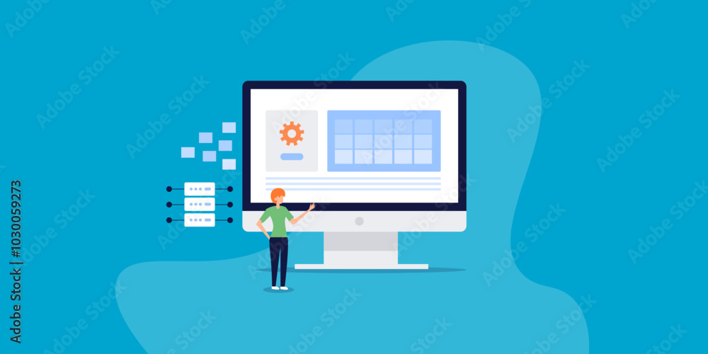 Aufkleber digital data structures network system conceptual vector illustration.