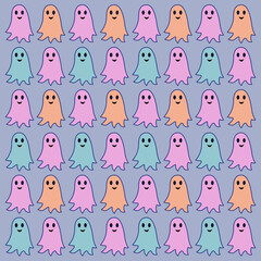 COLORFUL HALLOWEEN RETRO PATTERN TEXTURE BACKGROUND WALLART