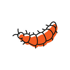 Worms  hand draw doodle vector icon