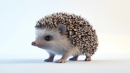 Obraz premium A small, brown hedgehog with a white background.
