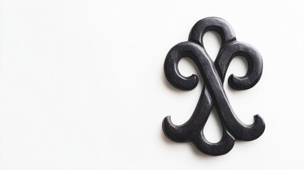 Obraz premium Black symbol with symmetrical, intricate curves on white background