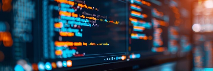 Close-up of a computer screen displaying code.