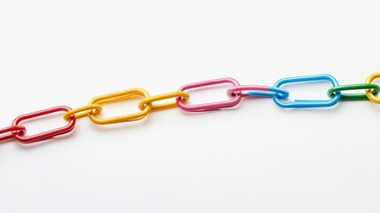 Obraz premium Chain of colorful metal links, arranged in sequence