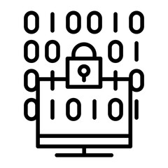 Computer data is encrypted icon.