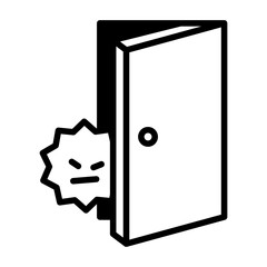 Icon showing a virus invading through a backdoor.