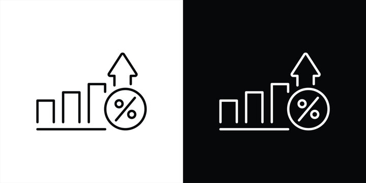 percentage arrow up icon set. percentage growth up arrow icon. vector illustration
