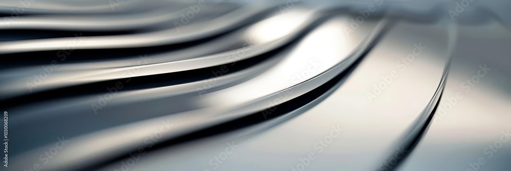 Poster abstract metallic background with curved lines and smooth texture.