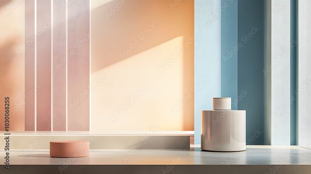 Poster 60. **a tranquil void with gentle gradients inviting focus on the product on display.