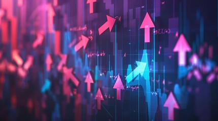 Abstract background with arrows pointing upwards, symbolizing growth and success.