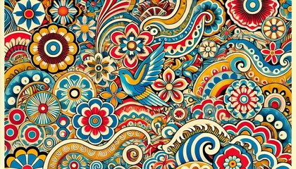 Fototapeta premium Vibrant Bingata Patterns: The Art of Okinawan Textiles