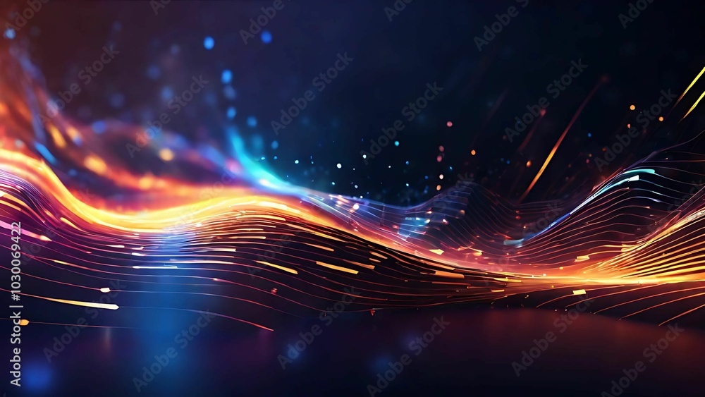 Poster data streaming digital flow pattern