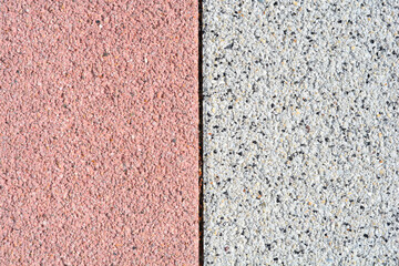 Detail of red and grey concrete paver for outdoor flooring