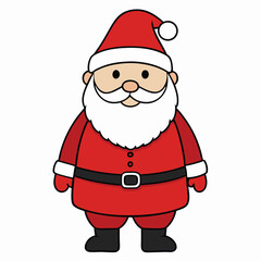 christmas santa claus vector silhouette on white background.
