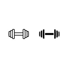 dumbbells icon set barbells, fitness equipment, gym isolated color editable