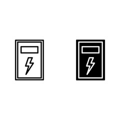 electric panel box icon set vector. Electric distribution icon color editable