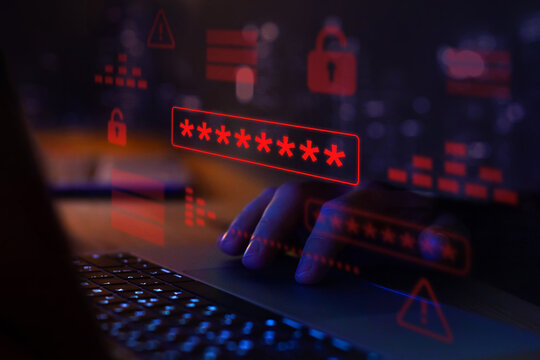 hacker attack, compromised password, internet security problem, cybersecurity