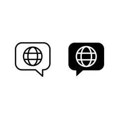 Language Icon set Vector Symbol Design color editable