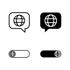 Language Icon set Vector Symbol Design color editable