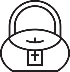 Handbag Line Icon Illustration