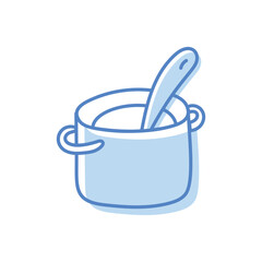 Cooking pot hand draw doodle vector icon