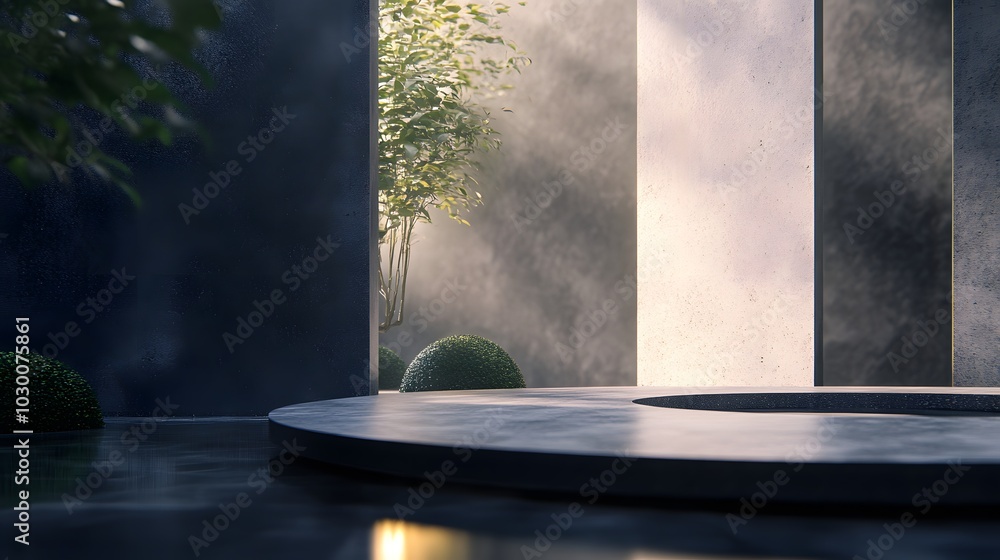 Poster 47. **a calming abstract space with gentle textures enhancing the product is presence.