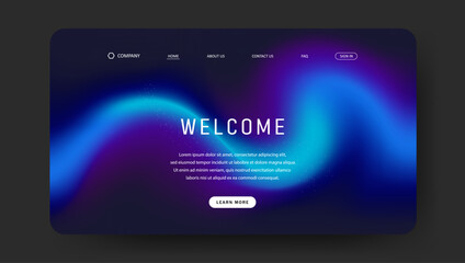 futuristic landing page background with gradient mesh, Website UI design