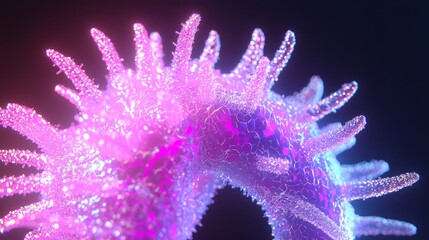 Fototapeta premium Bioengineering Marvel: Intricate 3D Render of Glowing Organism with Vibrant Details in Scientific Exploration