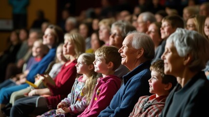 Family Enjoying School Play Performance Together
