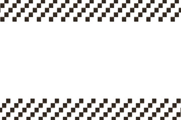 5個斜めに並んだ黒いブロックの斜線が上下に並ぶフレーム