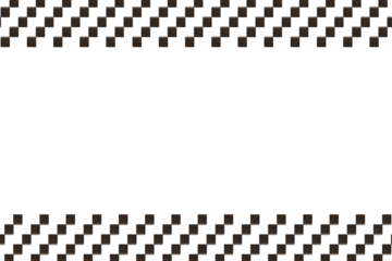 5個斜めに並んだ黒いブロックの斜線が上下に並ぶフレーム