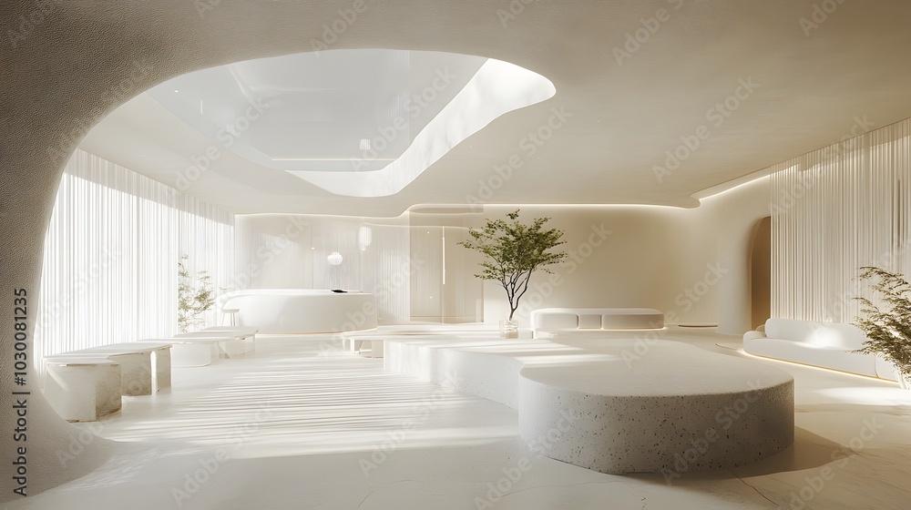 Poster 35. **an airy environment with subtle textures enhancing the product is visual interest.