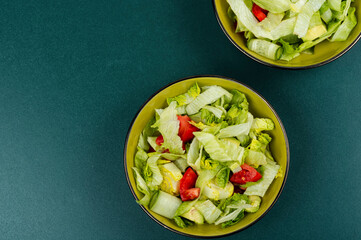 Spring salad of raw fresh vegetables.