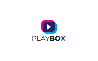 Play symbols	logo with simple and modern colorful box
