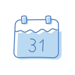 Halloween calendar hand draw doodle vector icon
