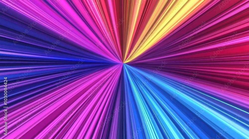 Aufkleber Abstract colorful lines radiating from the center, creating a vibrant and dynamic design.