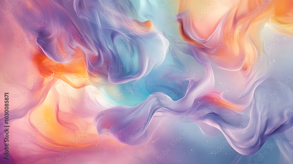 Aufkleber 22. **an abstract scene with delicate wisps of color that enhance the product is visual impact.