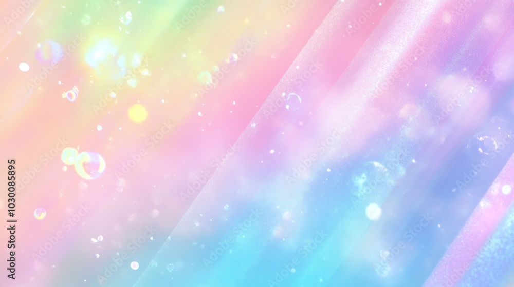 Poster abstract pastel background with diagonal lines, blurred lights and bokeh.