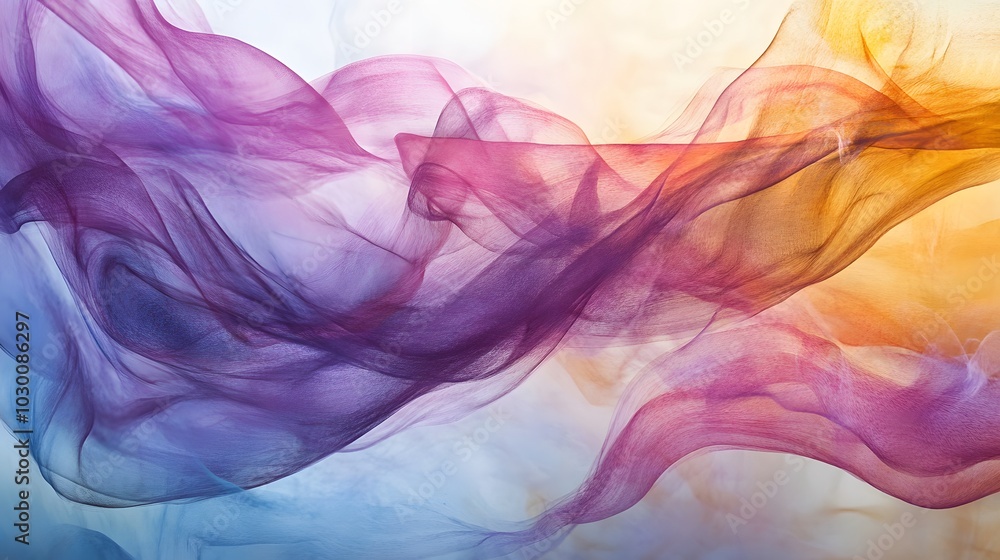Poster 22. **an abstract scene with delicate wisps of color that enhance the product is visual impact.