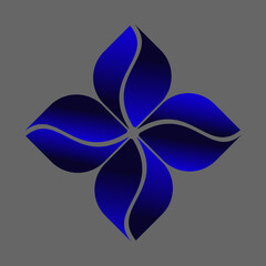 Elegant Blue Flower Design Vector Art